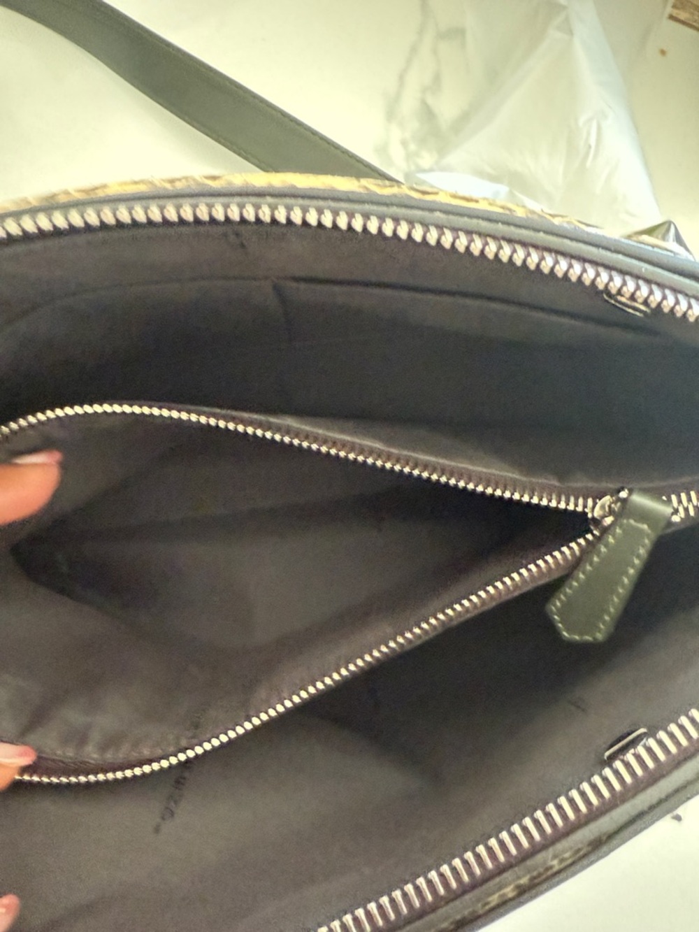100% Authentic Fendi By The Way Leather Crossbody with Python-Trim Accent - Picture 10 of 11